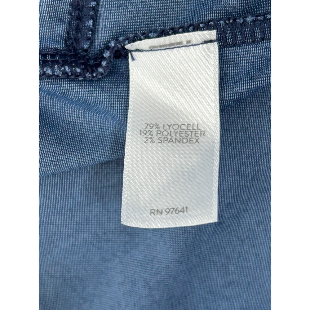 Pure Jill Indigo Blue Lyocell Blend Drape Front Button Cardigan Sweater Womens L - Picture 10 of 10